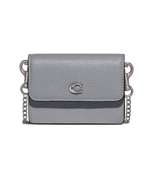 Refined Calf Leather Half Flap Card Case