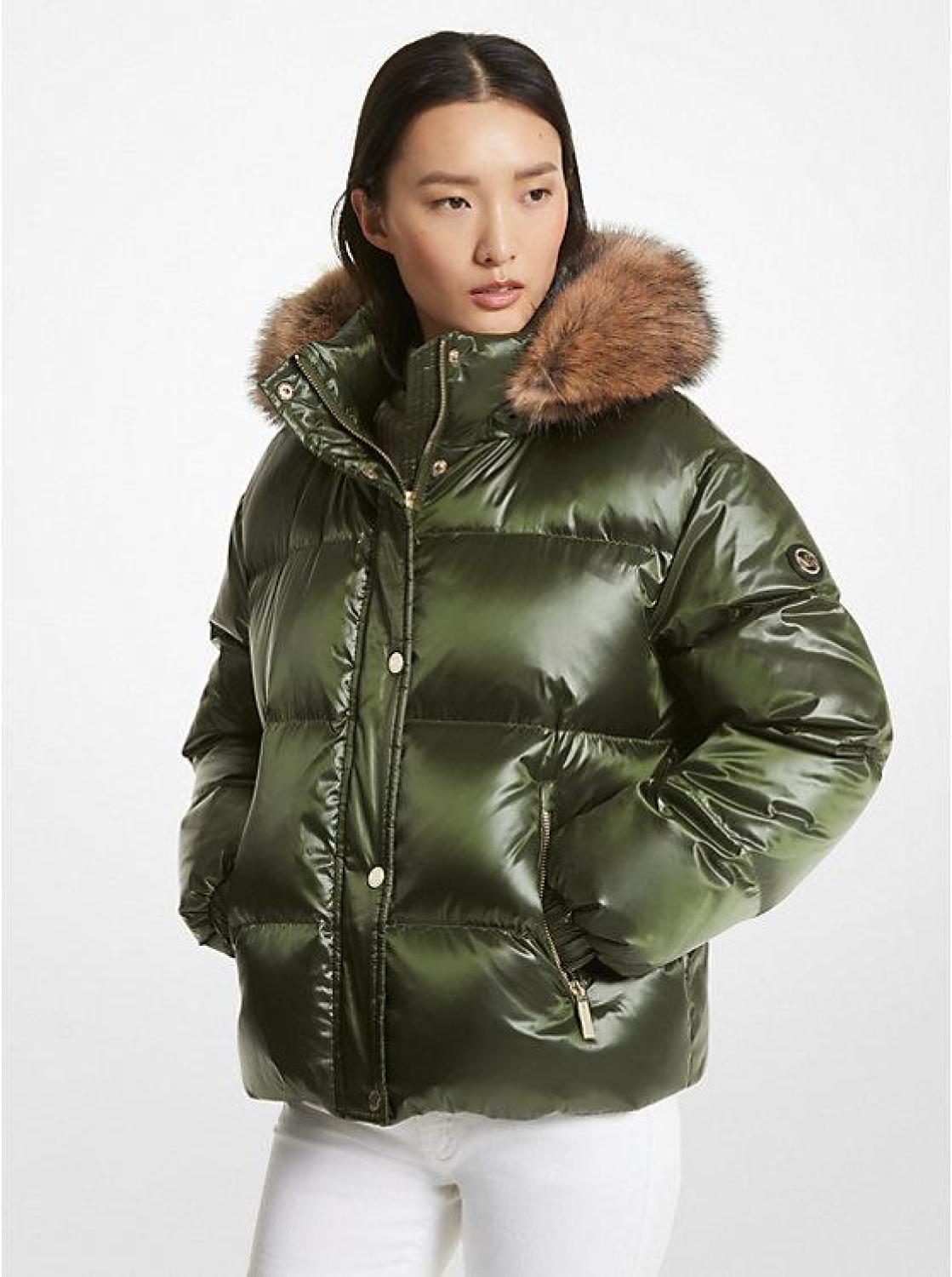 Faux Fur Trim Puffer Jacket