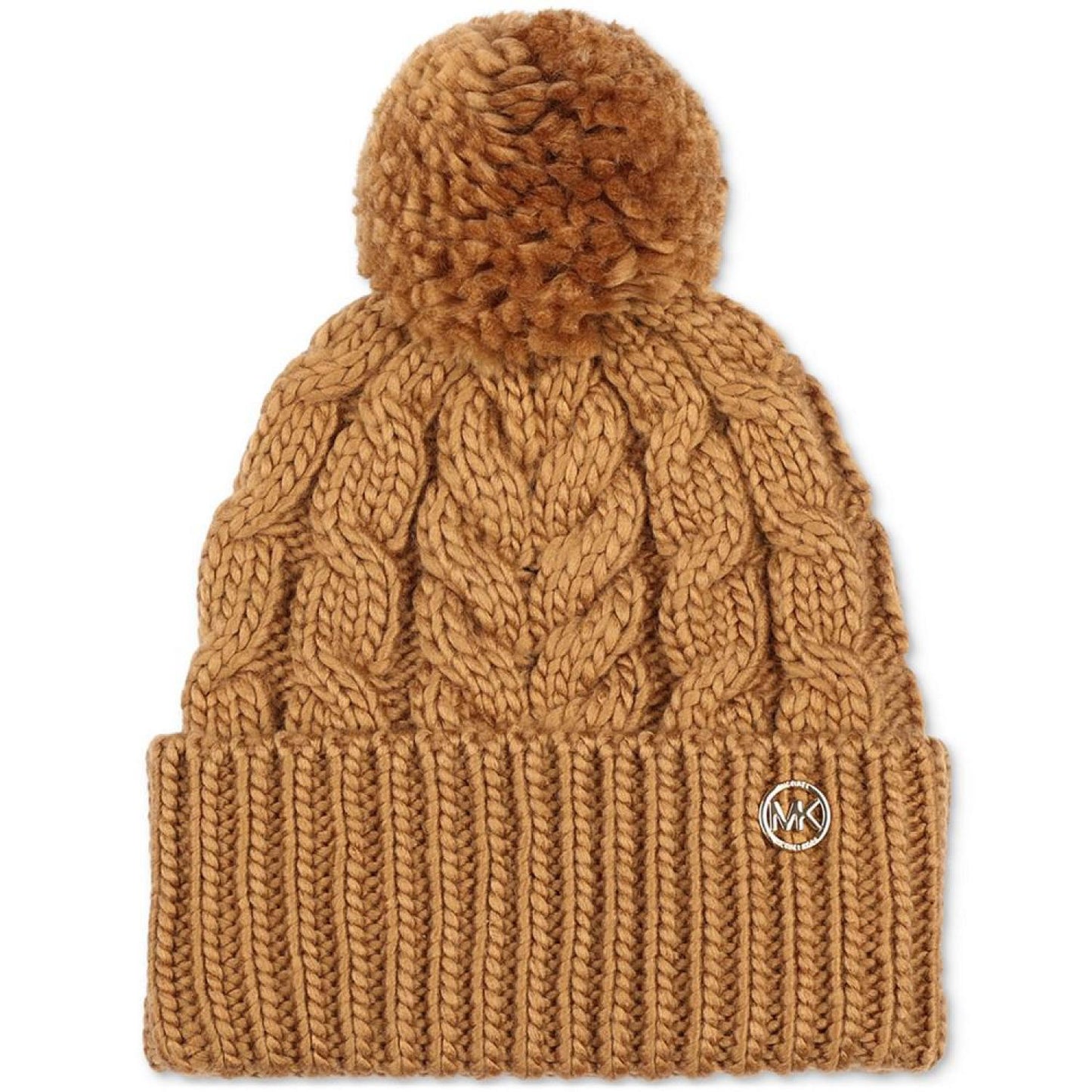 Women's Moving Cables Cuffed Pom Pom Hat