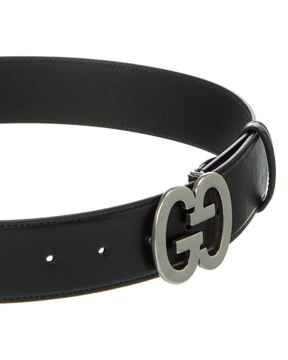 Gucci GG Buckle Wide Leather Belt