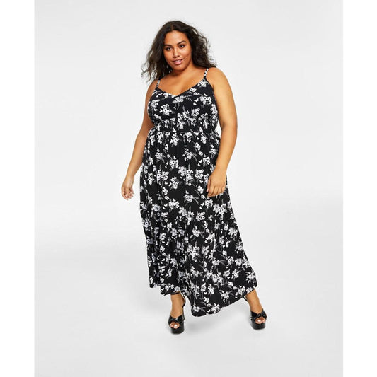 Plus Size Botanical Empire Maxi Dress
