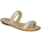 Miami Womens Leather Metallic Slide Sandals