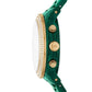 Women's Runway Quartz Chronograph Malachite Green Acetate Watch 38mm