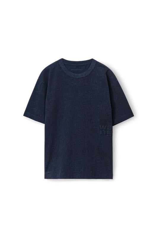 Puff Logo Shrunken Tee In Glitter Jersey