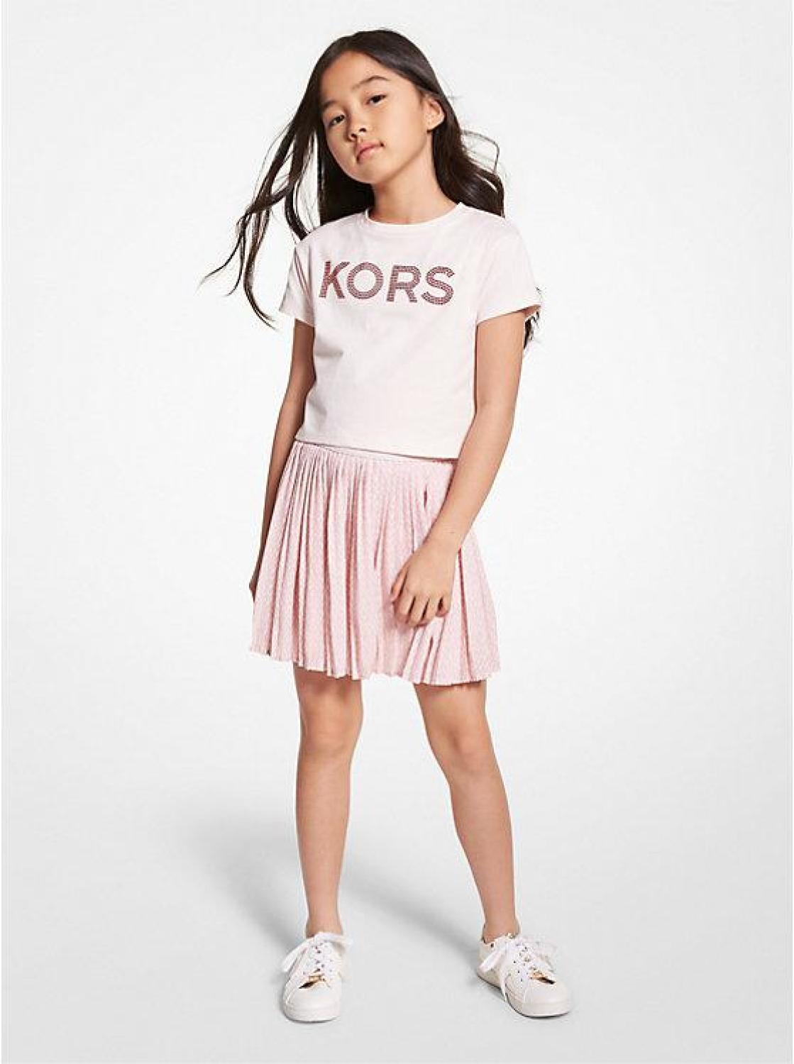 Pleated Logo Skirt
