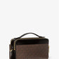 Jet Set Medium Signature Logo and Patent Double-Zip Crossbody Bag