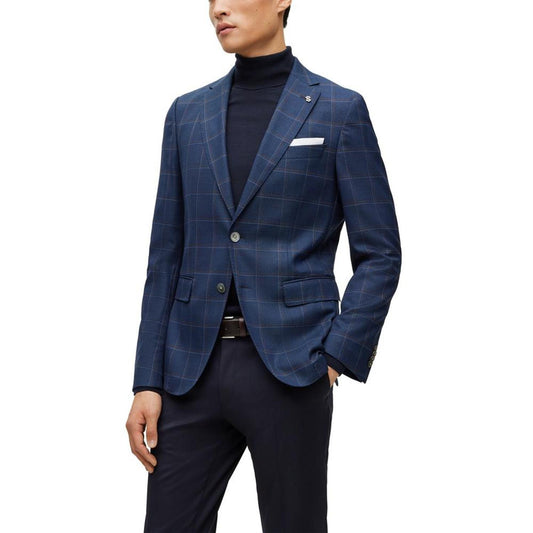 Men's Checked Stretch Slim-Fit Jacket