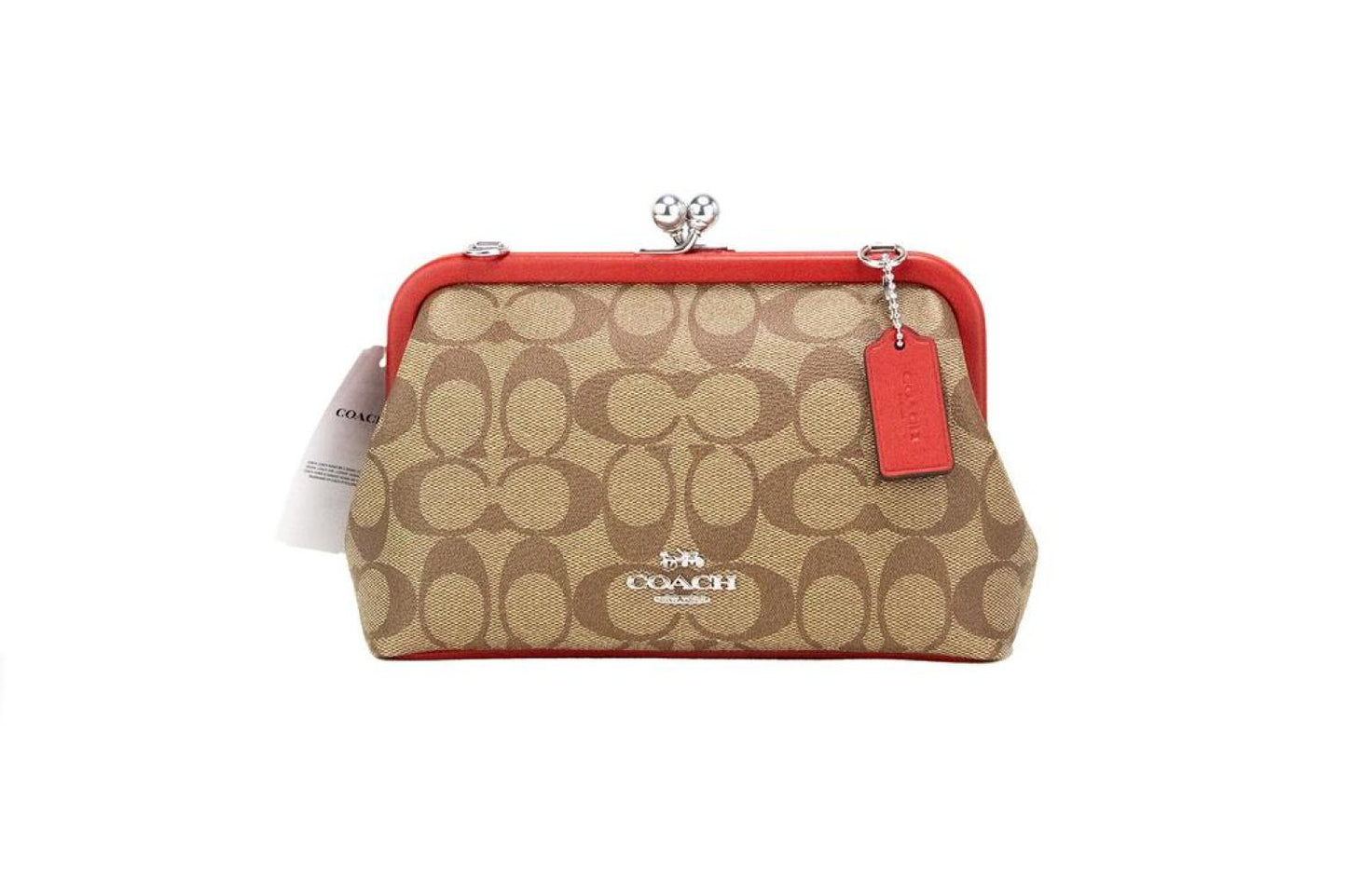 COACH Nora Small   Signature PVC Kisslock Chain Crossbody Women's Bag