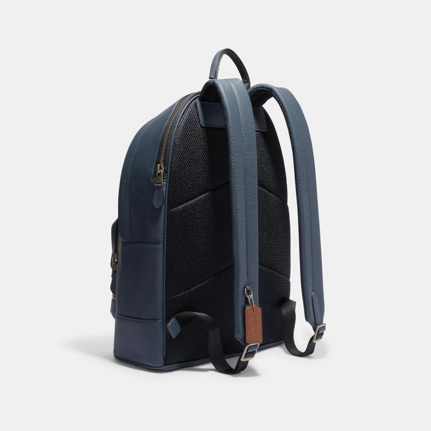 coach blue backpack purse Coach Outlet West Backpack With Coach Stripe