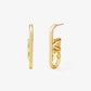 Precious Metal-Plated Brass Empire Logo Earrings