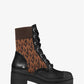 Brea Leather and Logo Jacquard Combat Boot