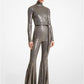 Hand-Embroidered Sequin Stretch Jersey Flared Jumpsuit