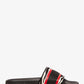 Gilmore Logo Tape and Printed Calf Hair Slide Sandal