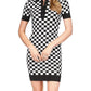 Womens Check Print Fitted Shirtdress
