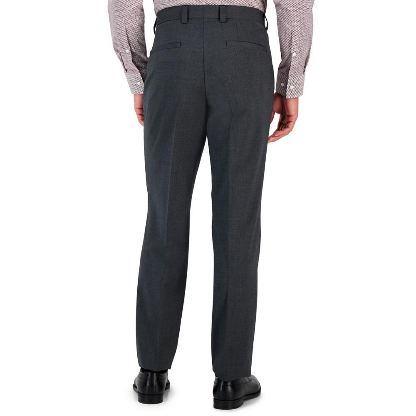 Men's Modern-Fit Solid Wool Blend Suit Trousers
