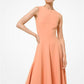 Double Face Stretch Wool Crepe Sheath Dress