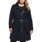 Women's Plus Size Asymmetrical-Zipper Coat