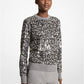 Leopard Print Embroidered Cashmere Sweater