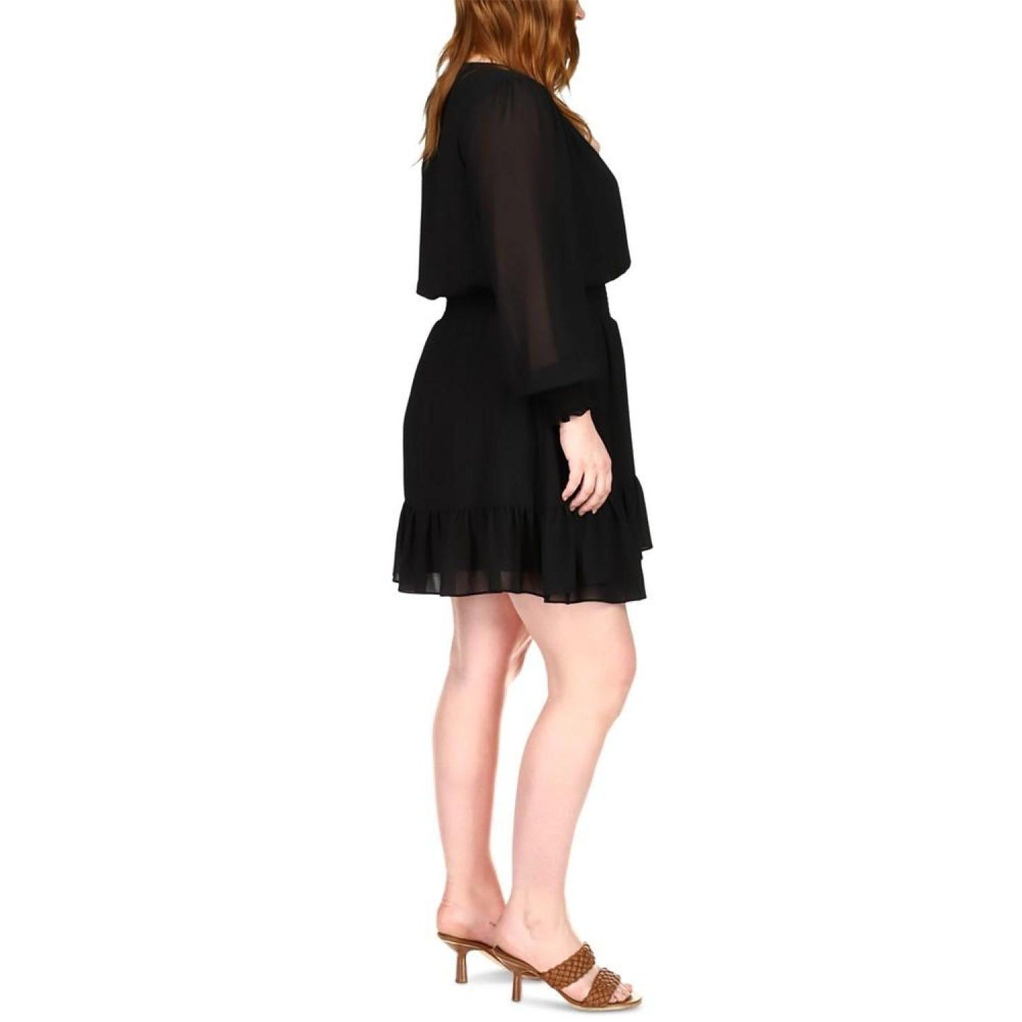 Plus Size Smocked Ruffled Dress