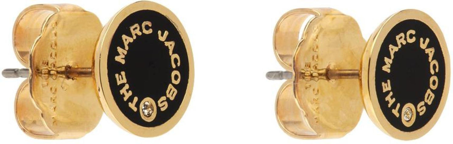 Gold & Black 'The Medallion Studs' Earrings