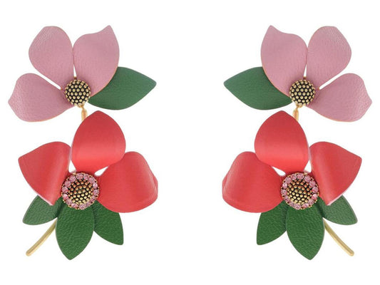 Flower Power Leather Earrings
