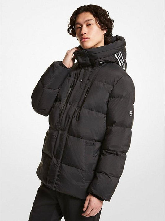 Logo Tape Quilted Nylon Puffer Jacket