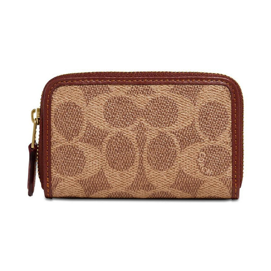 Coated Canvas Signature Small Zip Around Card Case