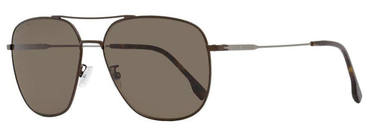 Hugo Boss Men's Pilot Sunglasses B1218FSK 1OT70 Brown Ruthenium 62mm