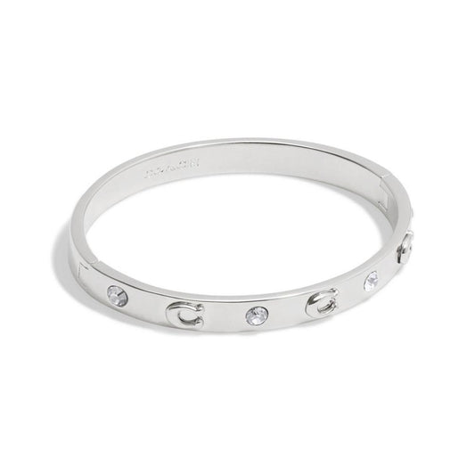 Boxed Faux Stone Signature Sculpted C Bangle Bracelet