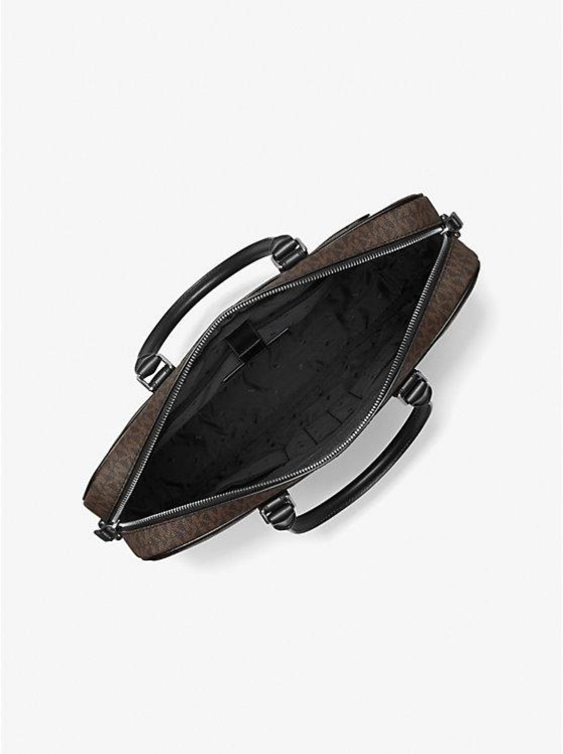 Hudson Logo and Leather Briefcase