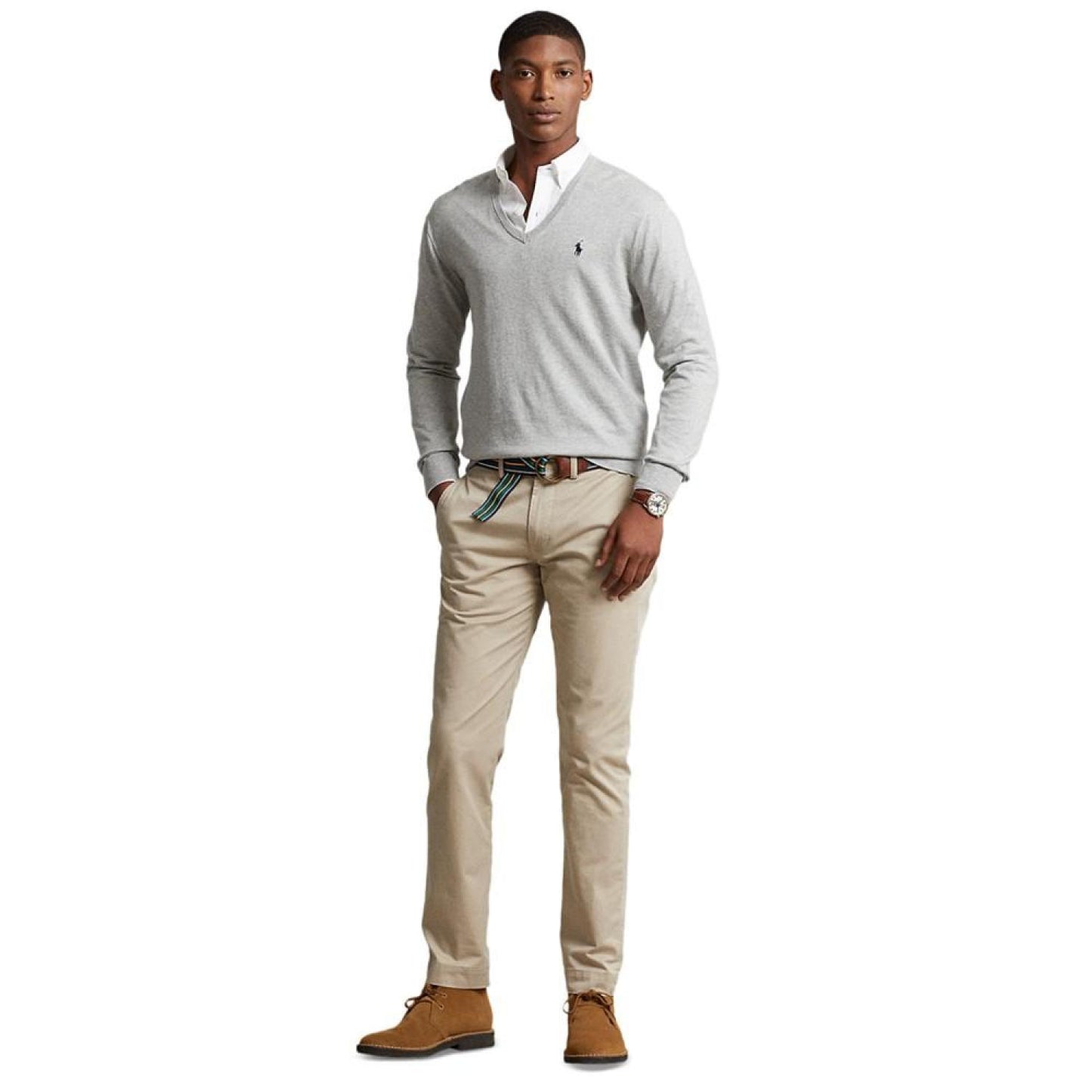 Men's Cotton V-Neck Sweater