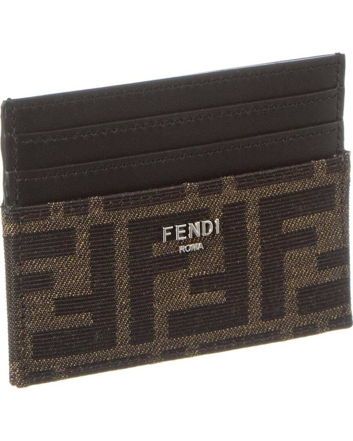FENDI FF Leather Card Holder