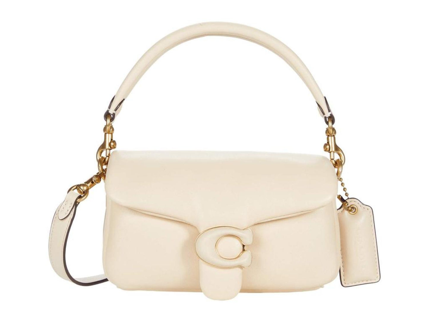 Leather Covered C Closure Pillow Tabby Shoulder Bag 18