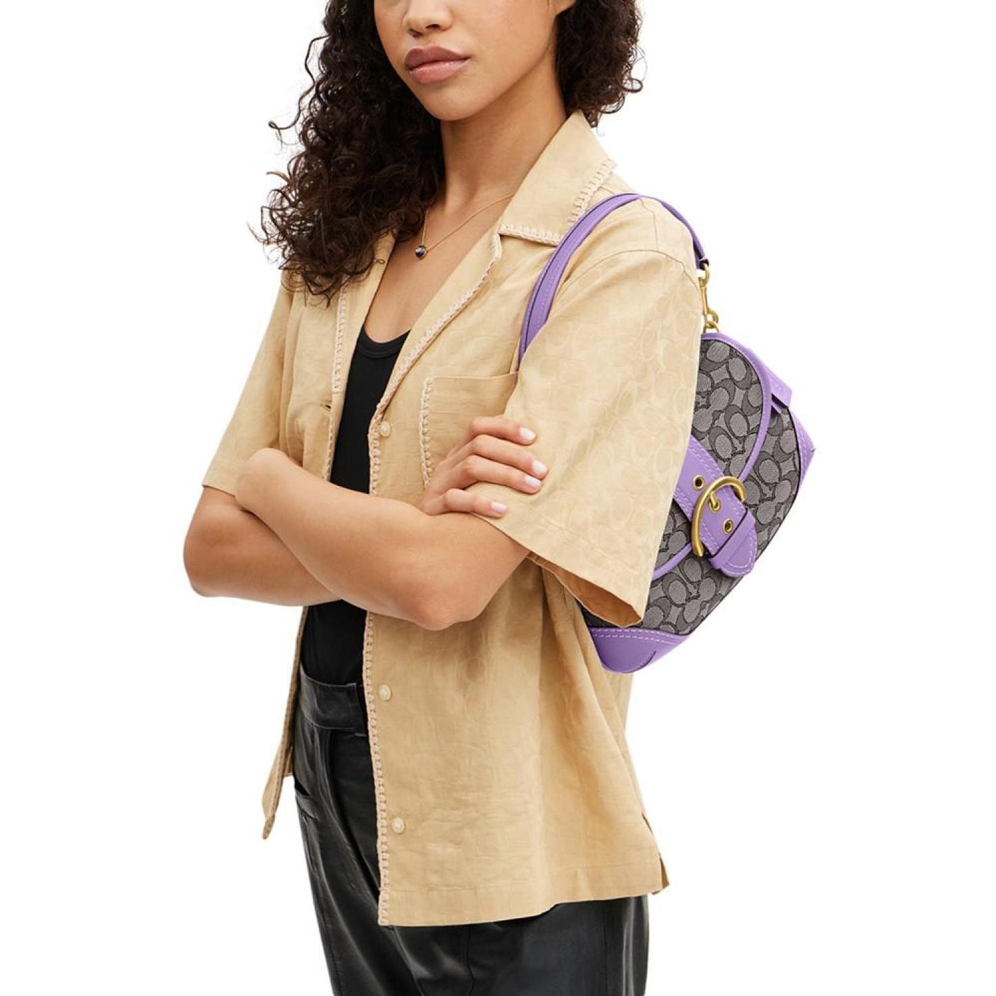 Soho Signature Jacquard Top Handle Shoulder Bag