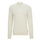Mock-neck sweater in virgin wool and cotton