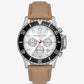 Oversized Everest Silver-Tone and Leather Watch