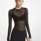Ribbed Sheer Viscose Blend Sweater and Bra Top