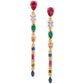 Gold-Tone Multicolor Crystal Linear Drop Earrings