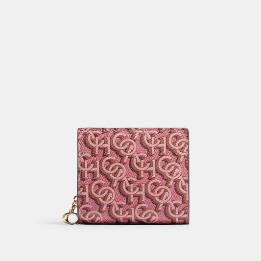 Coach Outlet Snap Wallet With Signature Monogram Print