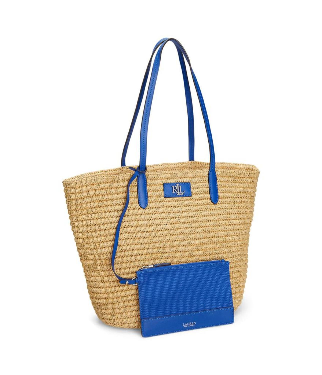激安!Ralph Lauren Brie Leather-Trim Straw Medium Tote Bag Amazon.com: Lauren Ralph Lauren Brie Leather-Trim Straw