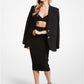 Ribbed Stretch Viscose Pencil Skirt