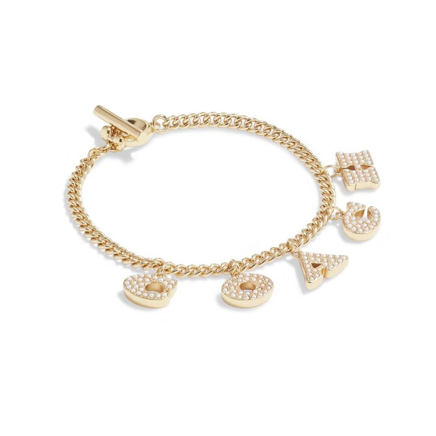 Imitation Pearl Signature Charm Bracelet
