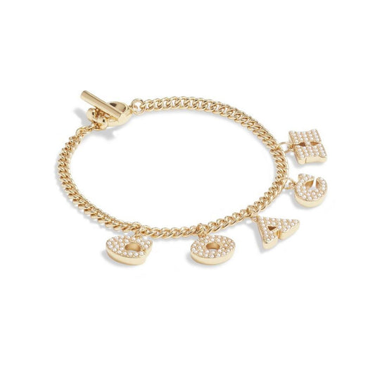 Imitation Pearl Signature Charm Bracelet