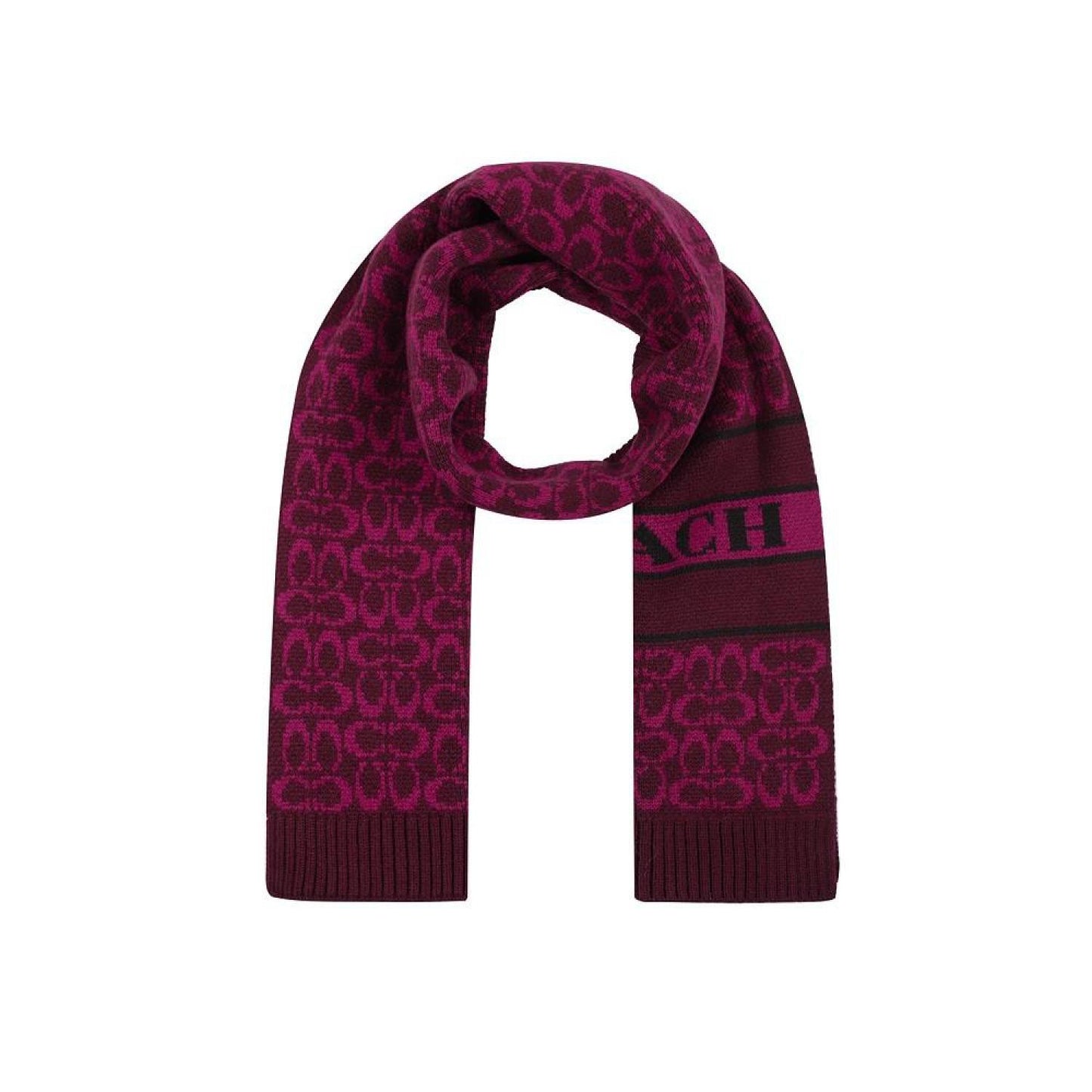 Women's Signature Logo Wool-Blend Rib Knit Scarf