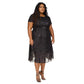 Plus Size Sequined Chiffon Midi Dress
