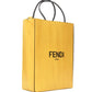 new FENDI Pack Small Shopping yellow leather logo print crossbody tote bag