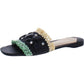 Bora Bora Womens Rhinestone Fringe Slide Sandals