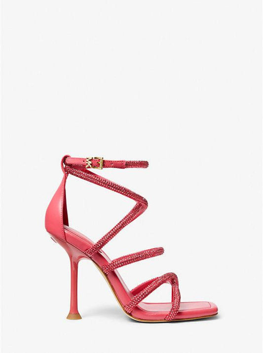 Imani Embellished Scuba and Faux Leather Sandal