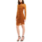 Women's Mesh Ruched Long-Sleeve Dress