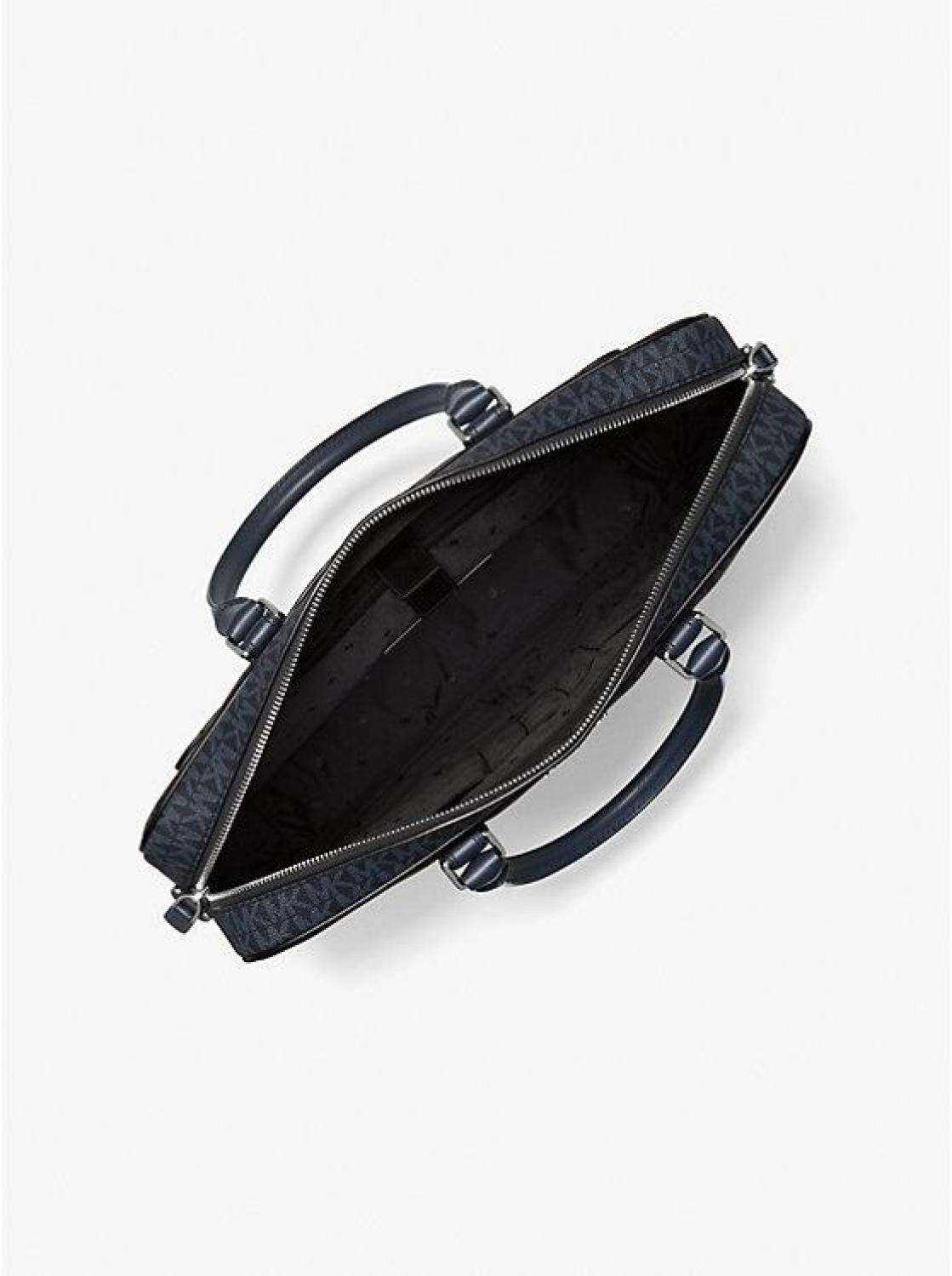 Hudson Logo and Leather Briefcase